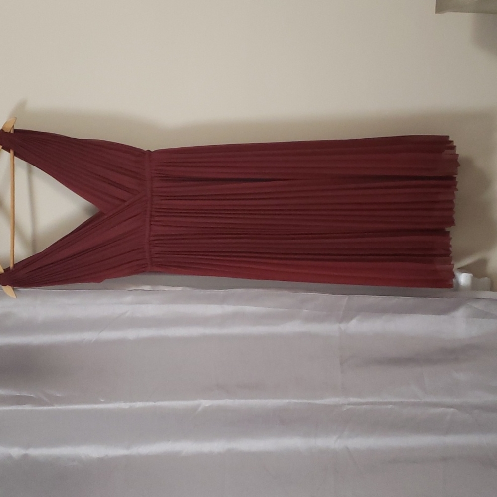 Wilfred pleated dress, burgundy, S